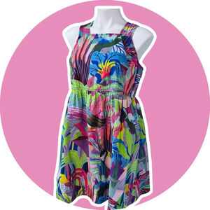 Anthropologie Orane Sigal Mini Dress Small Blue Green